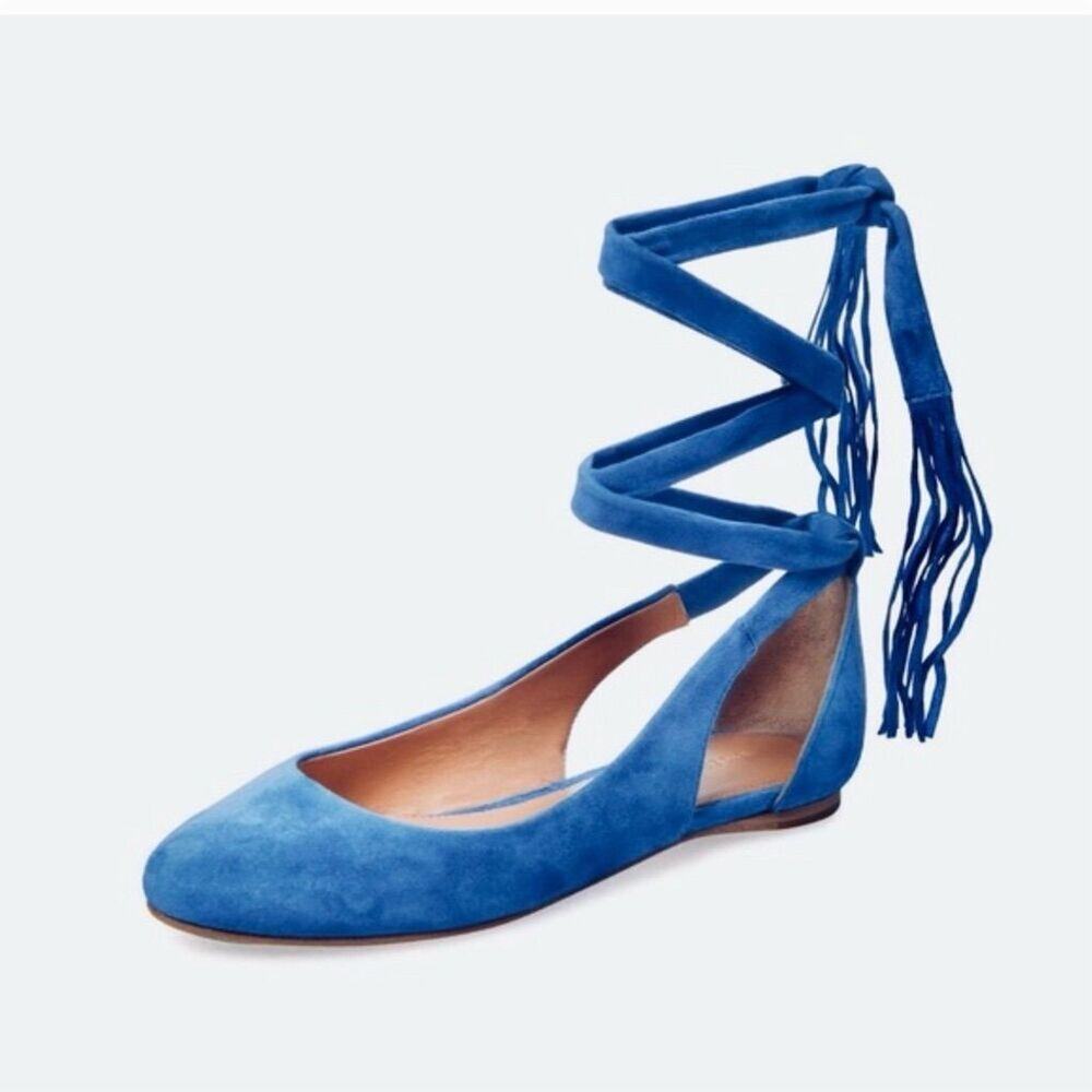 Sigerson Morrison Elami Leather Gladiator Ankle Wrap Ballet Flats